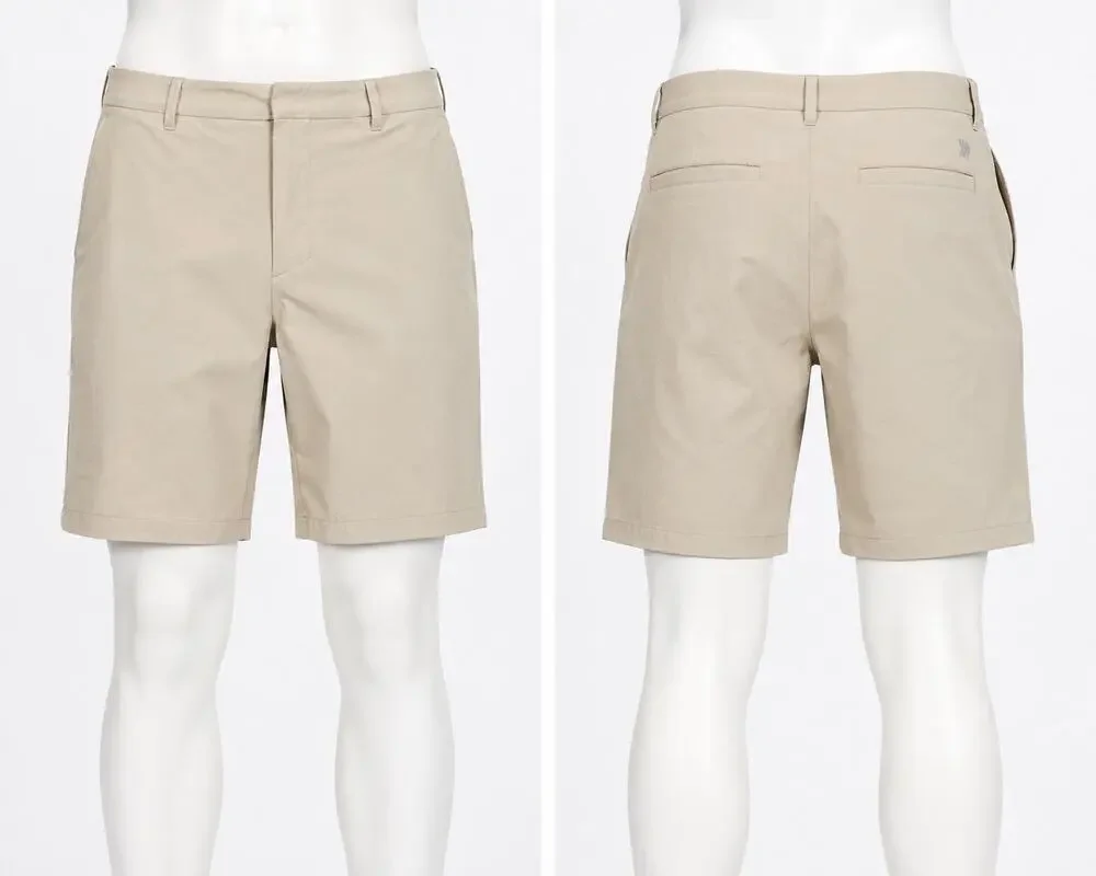 All In Motion Mens Golf Shorts Size 38 Beige Stretch Performance Chino 9 Inch